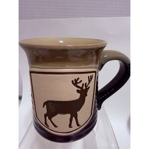 Cabela's Stoneware Mug Embossed Buck Deer Oversize 20 oz. Large Handle